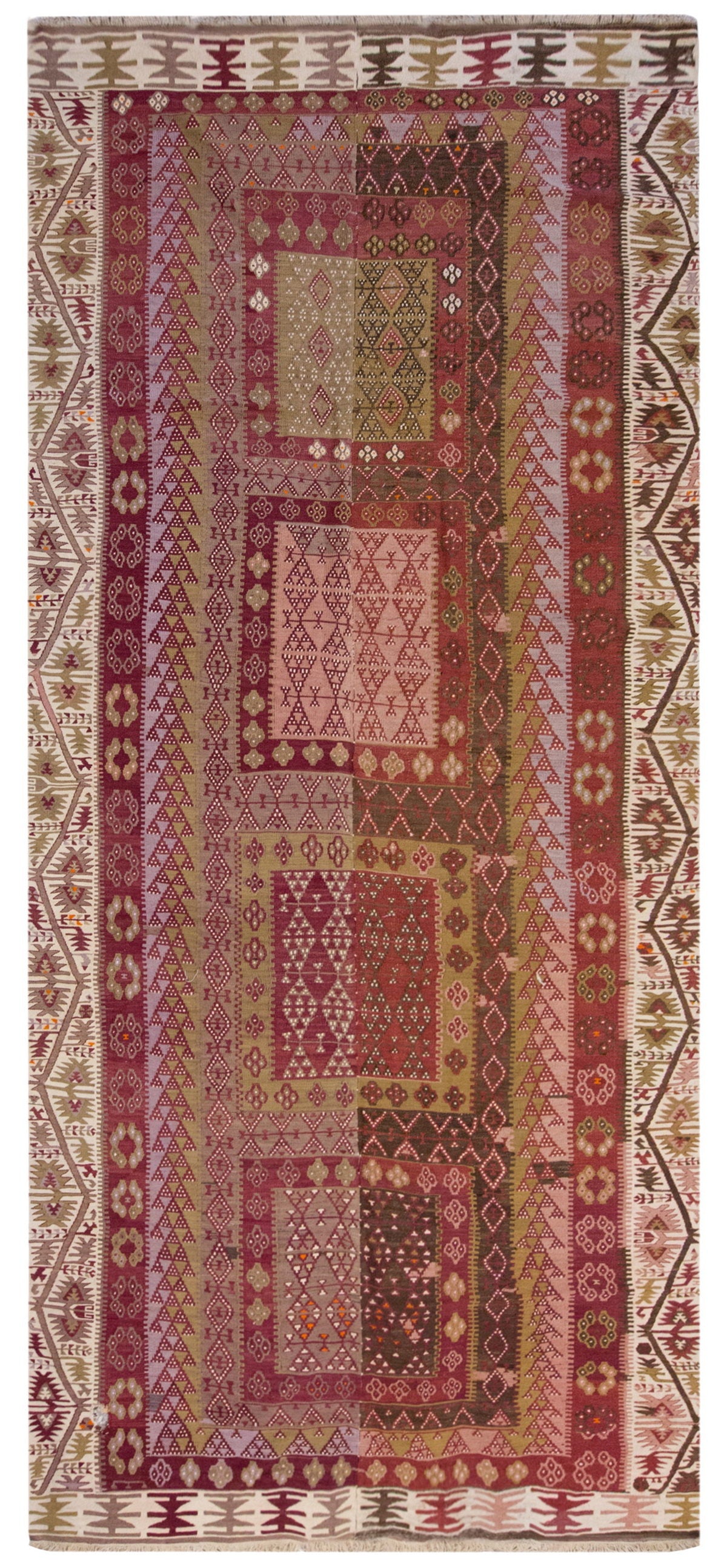 Vintage Large Kayseri Avşar Kilim, 174 x 388 cm / 5.9 x 12.9 ft Kilim