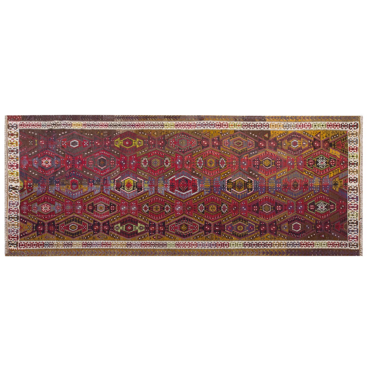 Vintage Large Kayseri Avşar Kilim, 174 x 428 cm / 5.9 x 14 ft Kilim