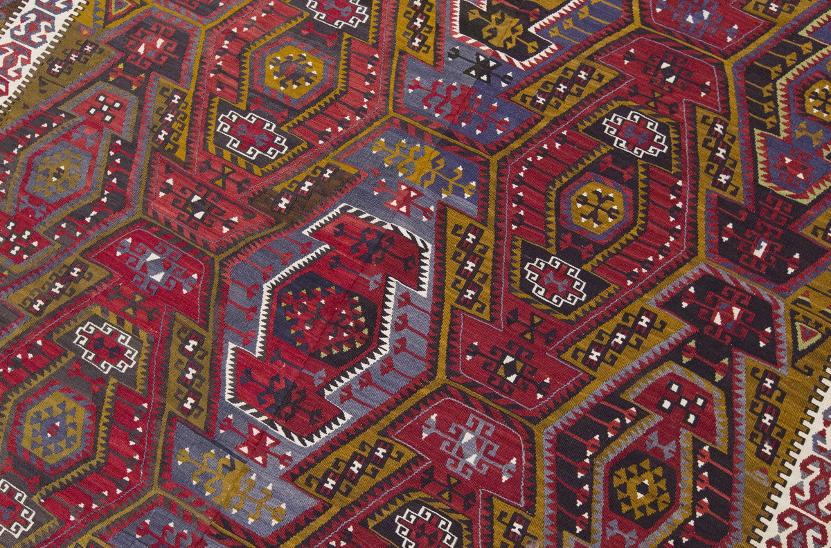 Vintage Large Kayseri Avşar Kilim, 174 x 428 cm / 5.9 x 14 ft Kilim