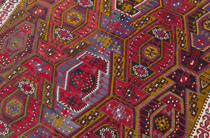 Vintage Large Kayseri Avşar Kilim, 174 x 428 cm / 5.9 x 14 ft Kilim