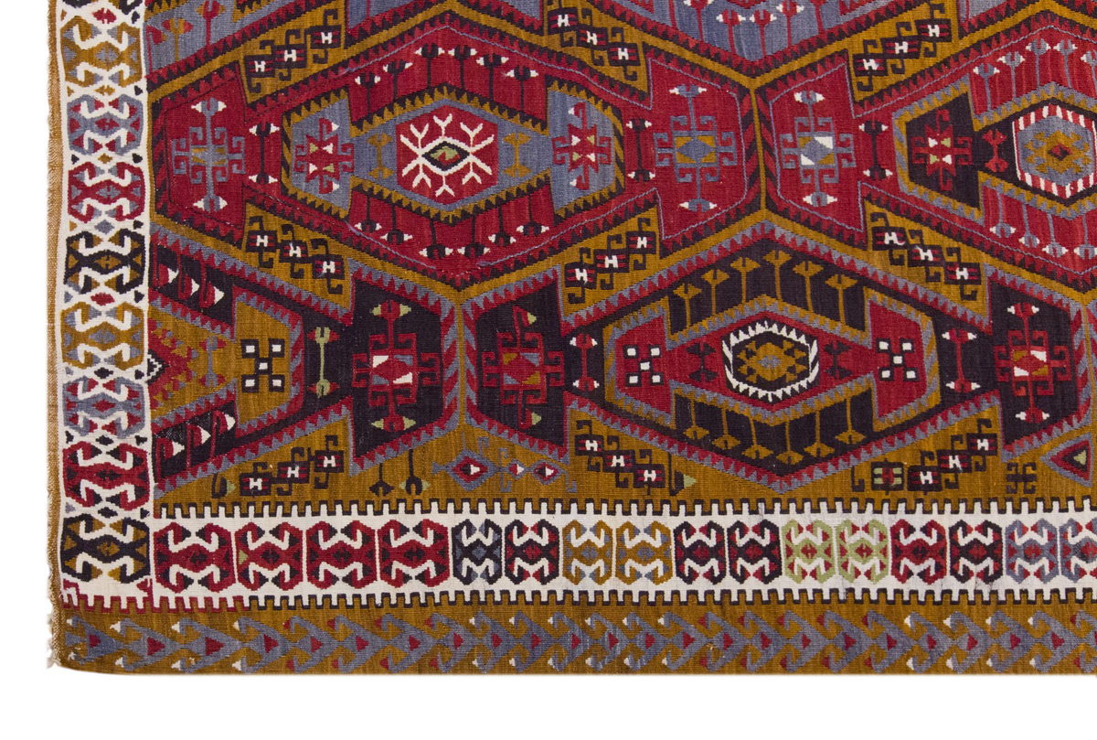 Vintage Large Kayseri Avşar Kilim, 174 x 428 cm / 5.9 x 14 ft Kilim