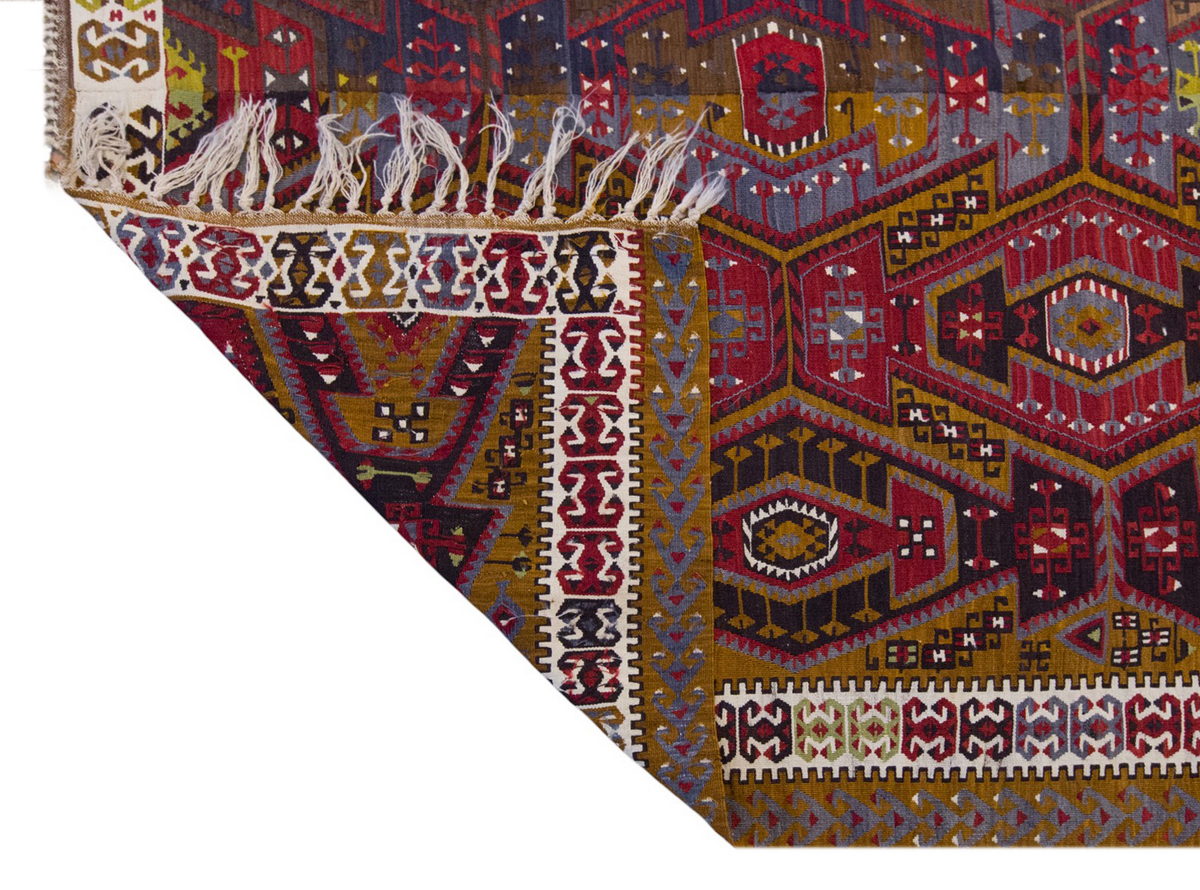 Vintage Large Kayseri Avşar Kilim, 174 x 428 cm / 5.9 x 14 ft Kilim