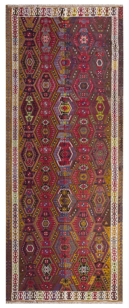 Vintage Large Kayseri Avşar Kilim, 174 x 428 cm / 5.9 x 14 ft Kilim