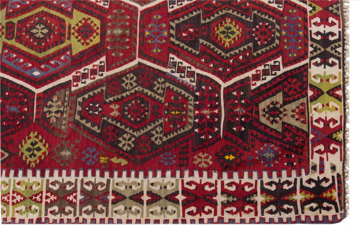 Vintage Large Kayseri Avşar Kilim, 176 x 387 cm / 5.9 x 12.8 ft Kilim