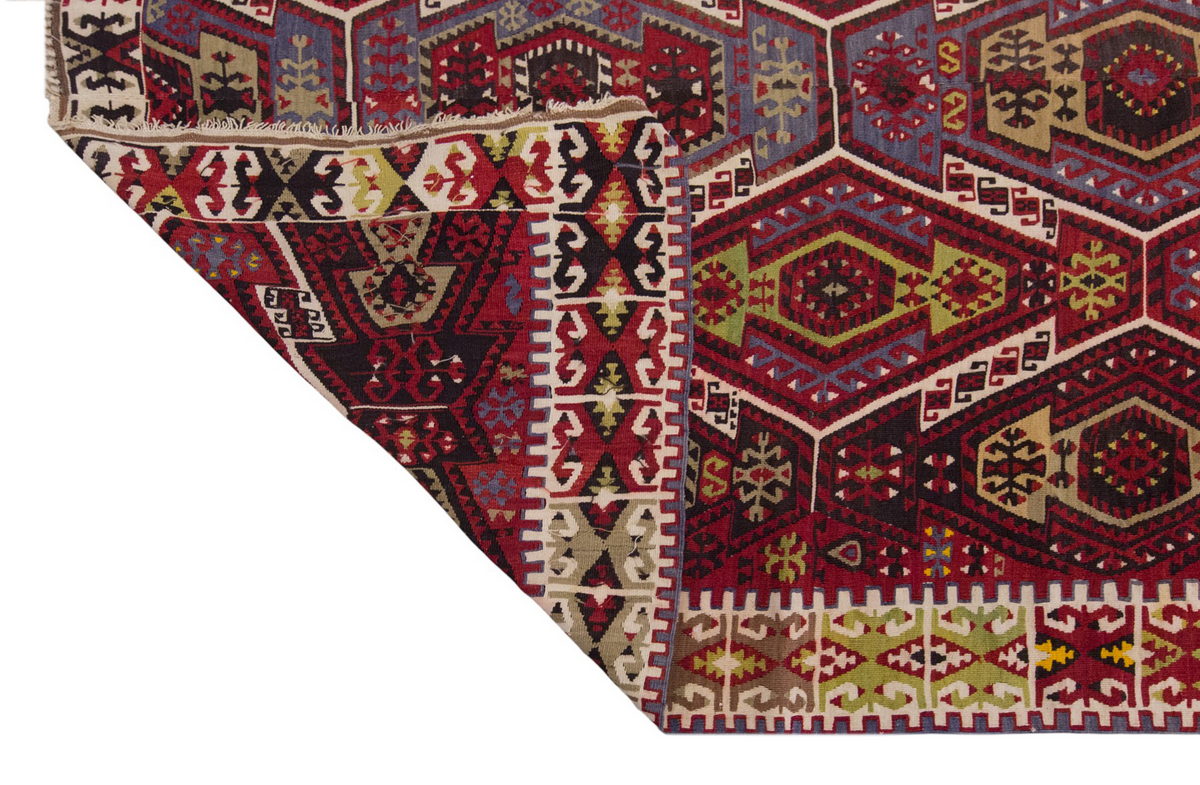 Vintage Large Kayseri Avşar Kilim, 176 x 387 cm / 5.9 x 12.8 ft Kilim