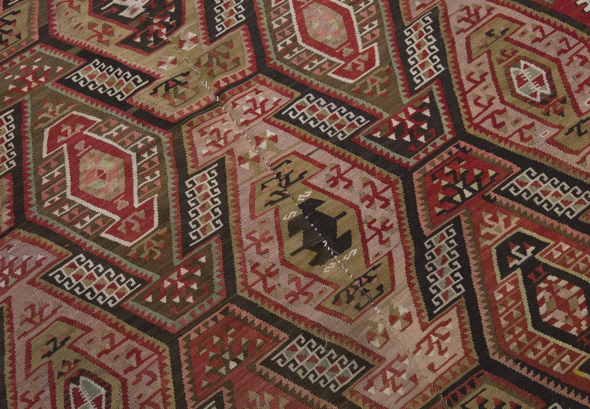 Vintage Large Kayseri Avşar Kilim, 176 x 412 cm / 5.9 x 13.6 ft Kilim