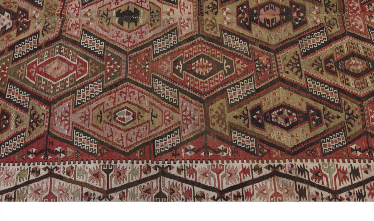 Vintage Large Kayseri Avşar Kilim, 176 x 412 cm / 5.9 x 13.6 ft Kilim