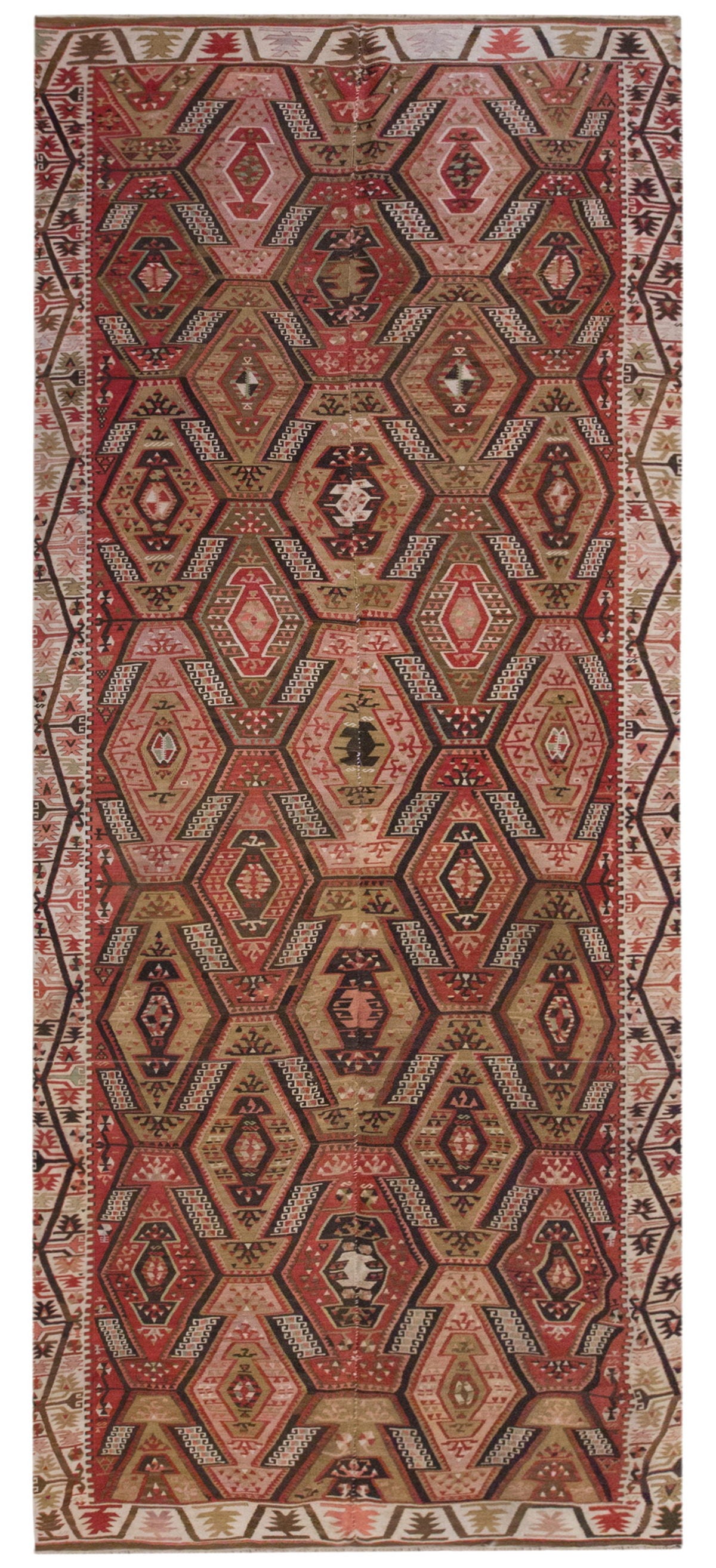 Vintage Large Kayseri Avşar Kilim, 176 x 412 cm / 5.9 x 13.6 ft Kilim