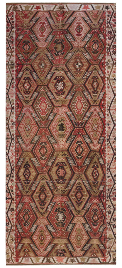 Vintage Large Kayseri Avşar Kilim, 176 x 412 cm / 5.9 x 13.6 ft Kilim