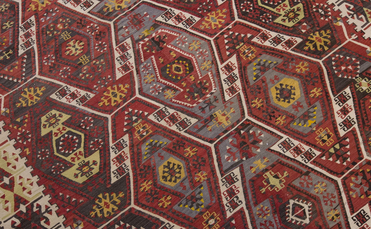 Vintage Large Kayseri Avşar Kilim, 178 x 367 cm / 6 x 12 ft Kilim