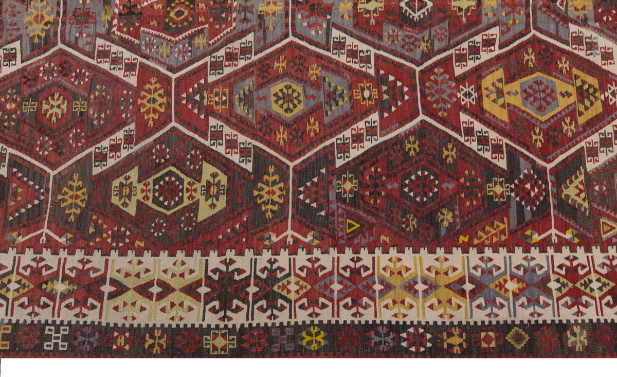 Vintage Large Kayseri Avşar Kilim, 178 x 367 cm / 6 x 12 ft Kilim