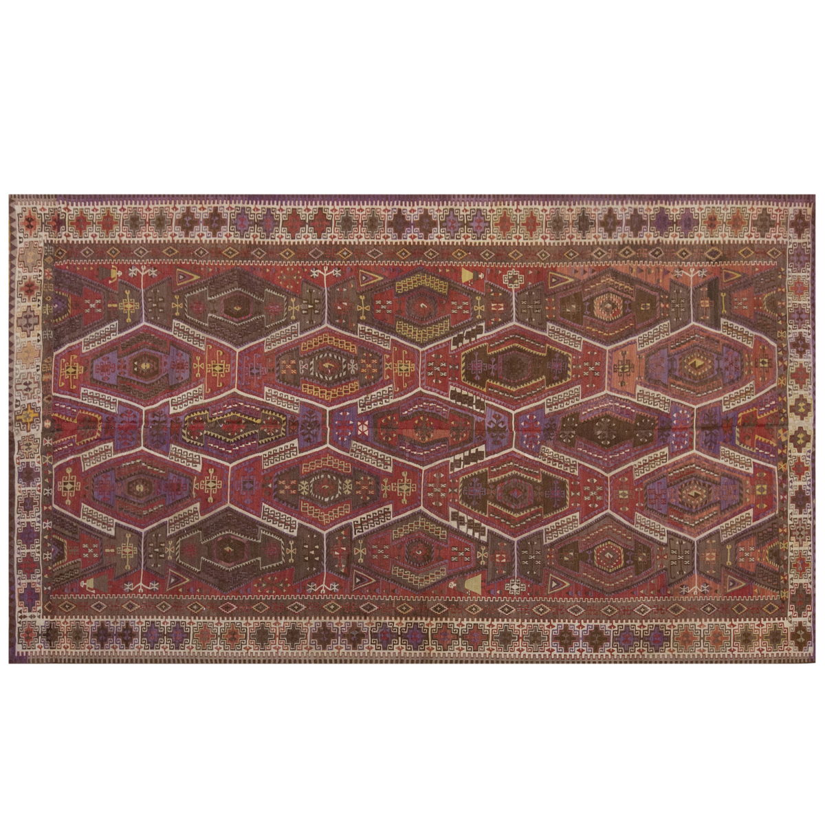 Vintage Large Kayseri Avşar Kilim, 183 x 305 cm / 6 x 10 ft Kilim