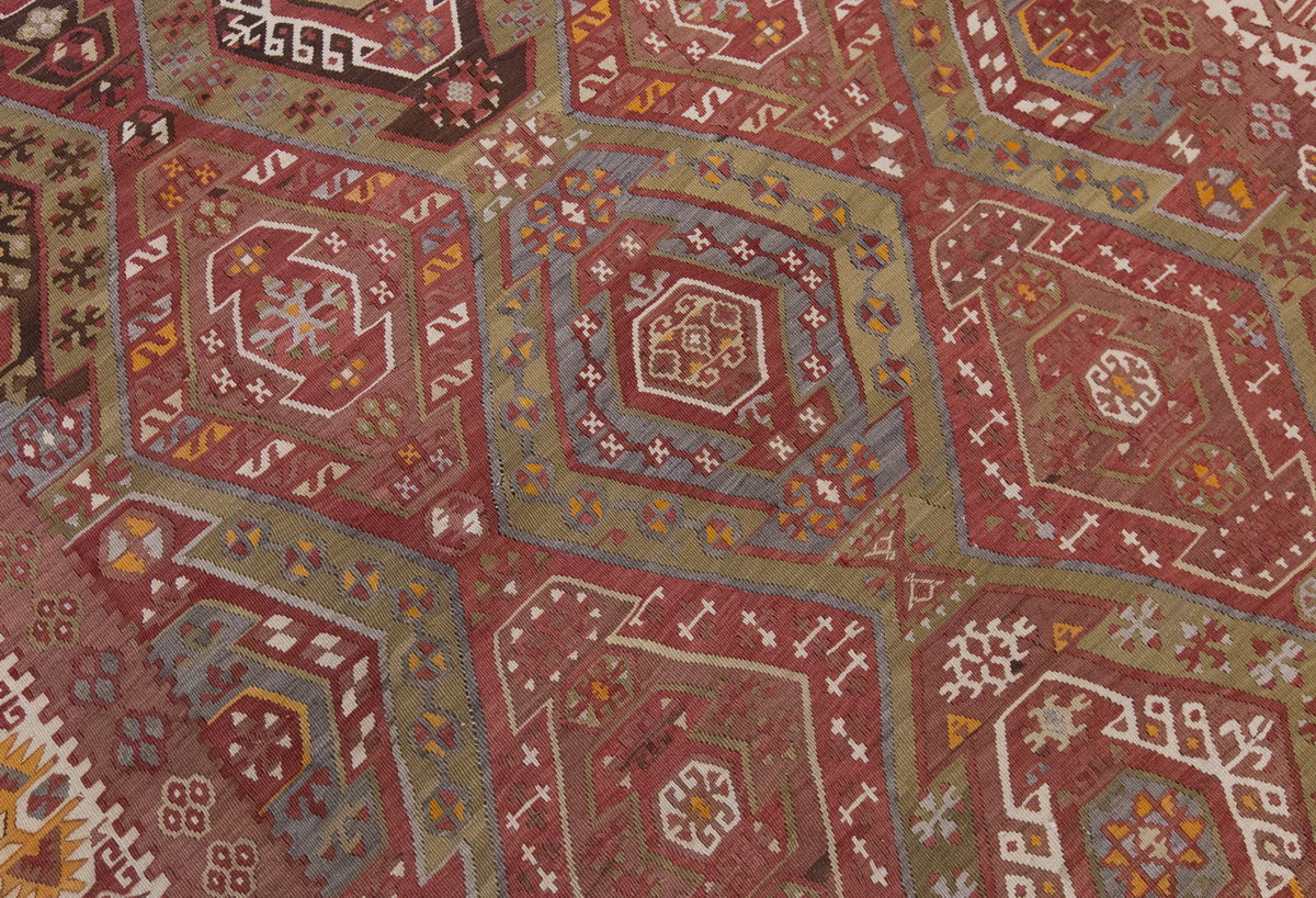 Vintage Large Kayseri Avşar Kilim, 184 x 386 cm / 6 x 12.8 ft Kilim