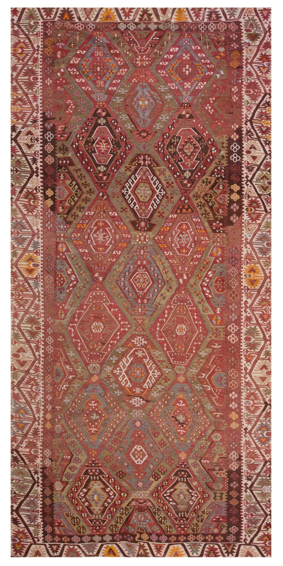 Vintage Large Kayseri Avşar Kilim, 184 x 386 cm / 6 x 12.8 ft Kilim