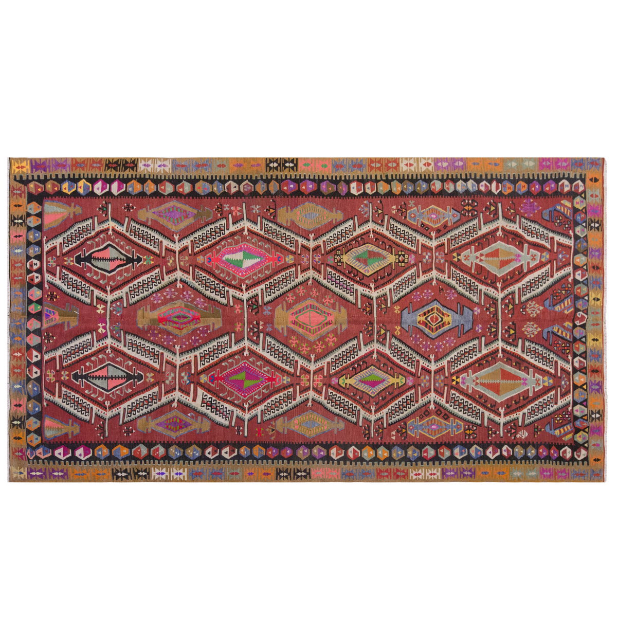 Vintage Large Kayseri Avşar Kilim, 185 x 330 cm / 6 x 11 ft Kilim
