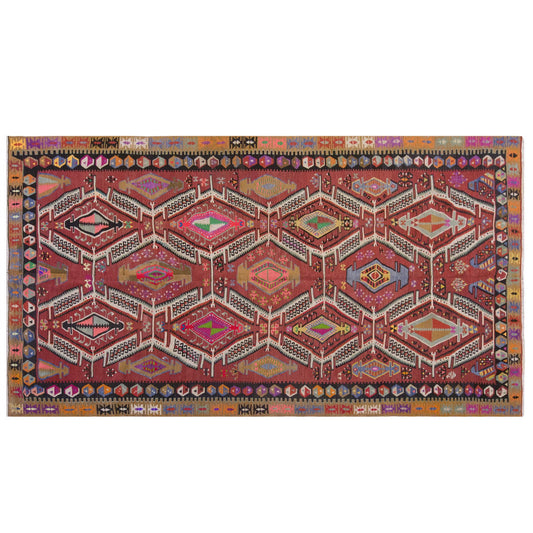 Vintage Large Kayseri Avşar Kilim, 185 x 330 cm / 6 x 11 ft Kilim