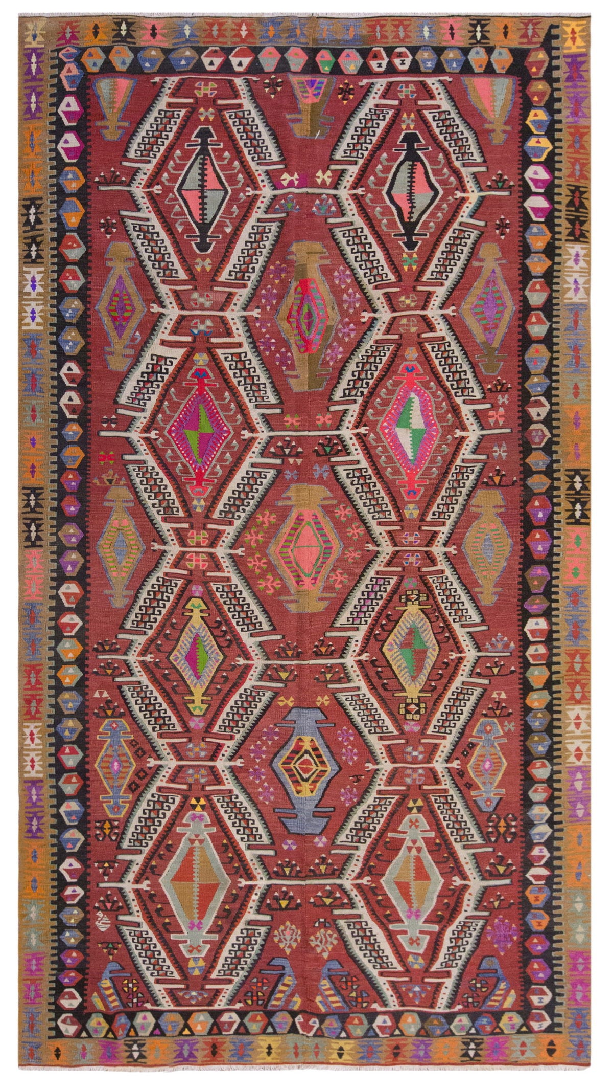 Vintage Large Kayseri Avşar Kilim, 185 x 330 cm / 6 x 11 ft Kilim