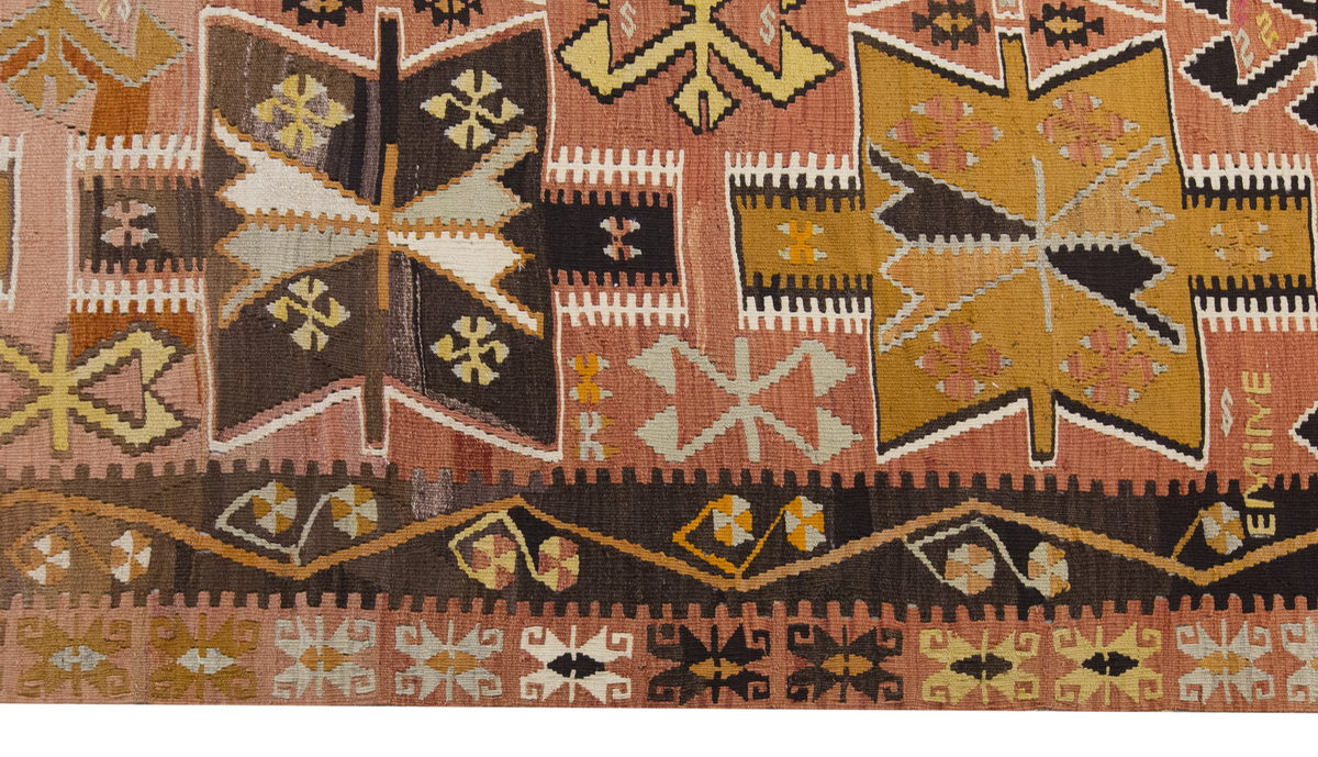 Vintage Large Kayseri Avşar Kilim, 189 x 429 cm / 6.2 x 14 ft Kilim