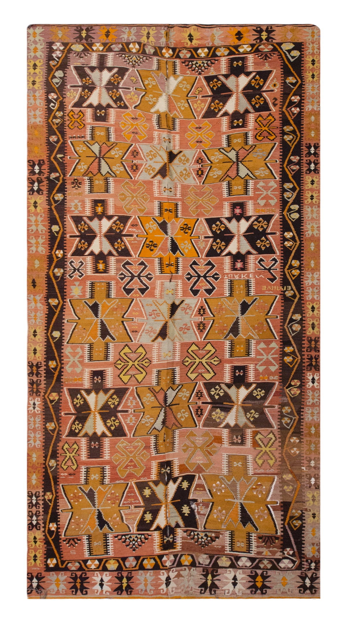 Vintage Large Kayseri Avşar Kilim, 189 x 429 cm / 6.2 x 14 ft Kilim