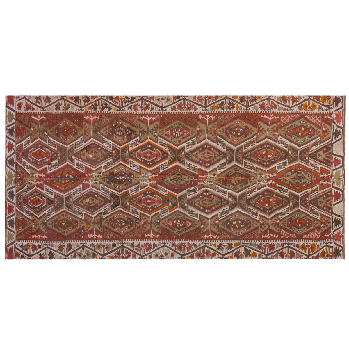 Vintage Large Kayseri Kilim, 162 x 328 cm / 5.4 x 10.9 ft Kilim