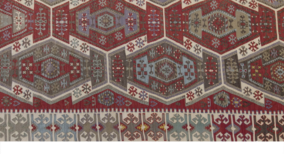 Vintage Large Kayseri Kilim, 166 x 374 cm / 5.5 x 12.3 ft Kilim