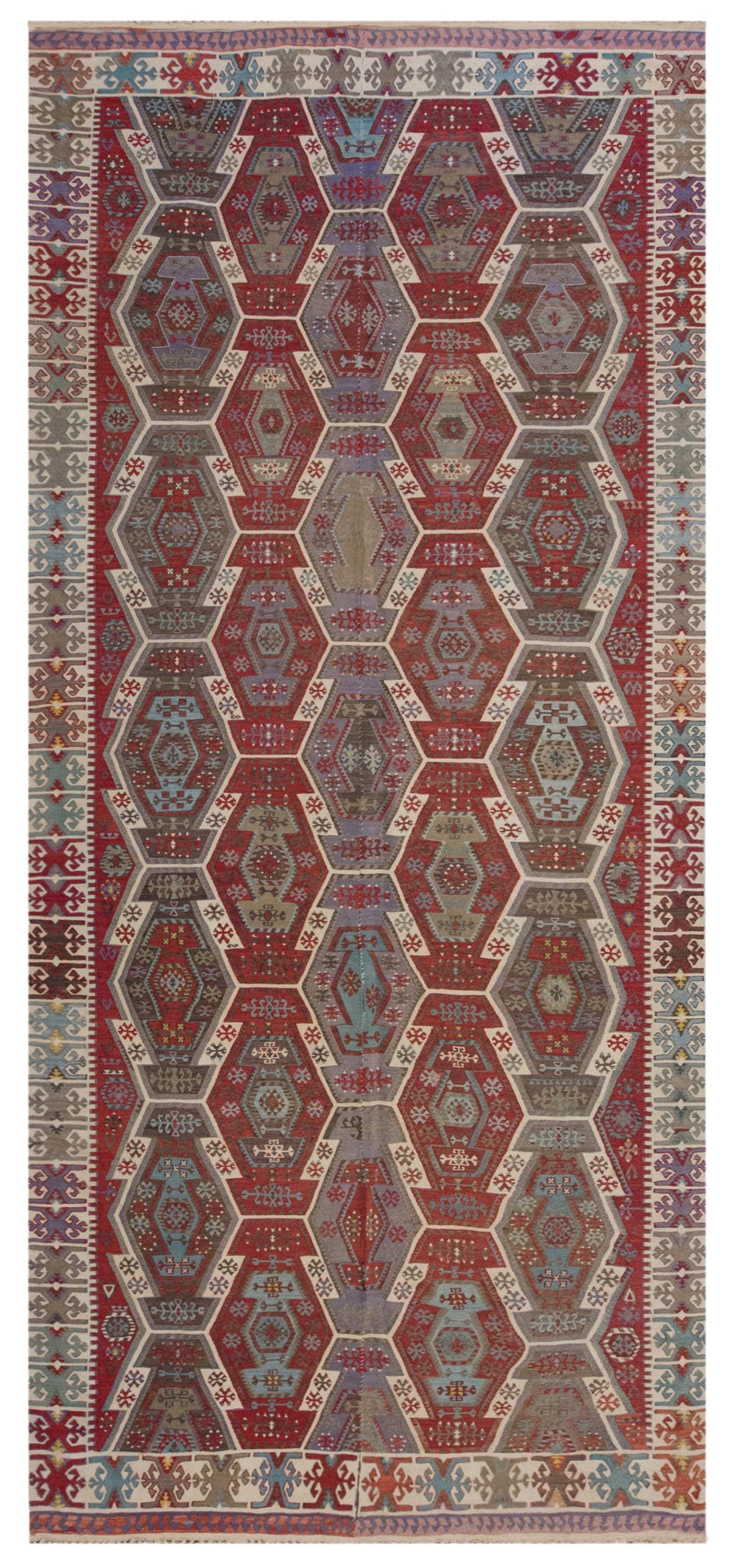 Vintage Large Kayseri Kilim, 166 x 374 cm / 5.5 x 12.3 ft Kilim