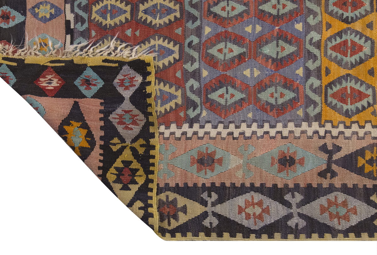 Vintage Large Kayseri Kilim, 167 x 336 cm / 5.6 x 11 ft Kilim
