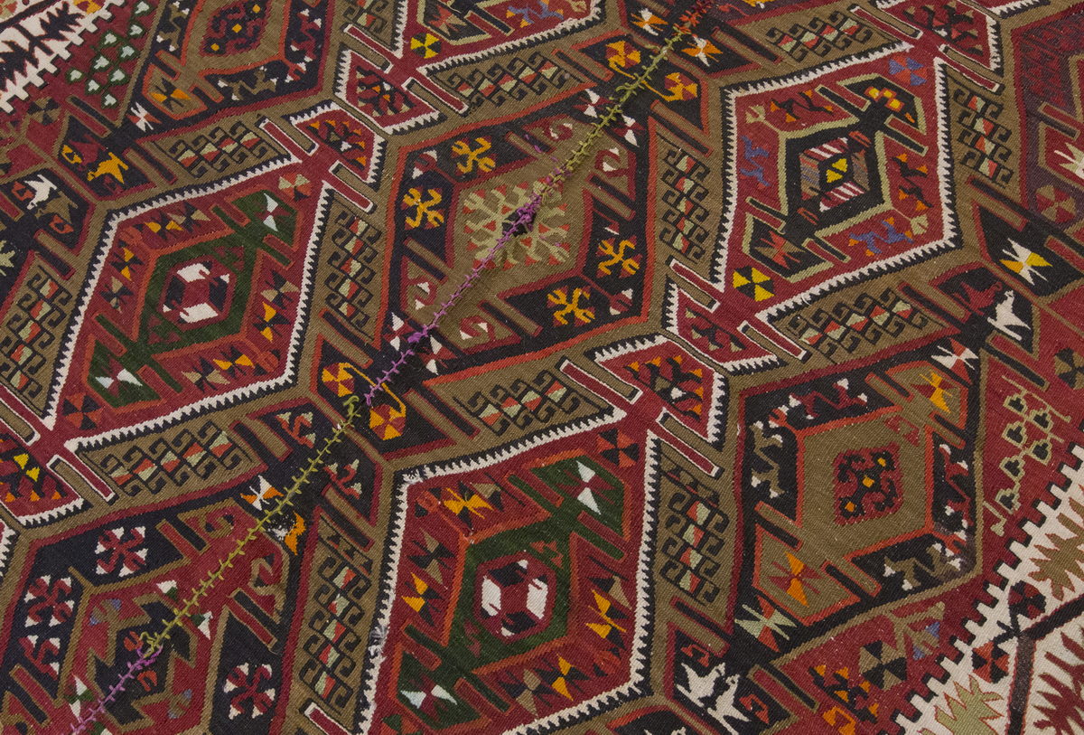 Vintage Large Kayseri Kilim, 170 x 350 cm / 5.7 x 11.6 ft Kilim