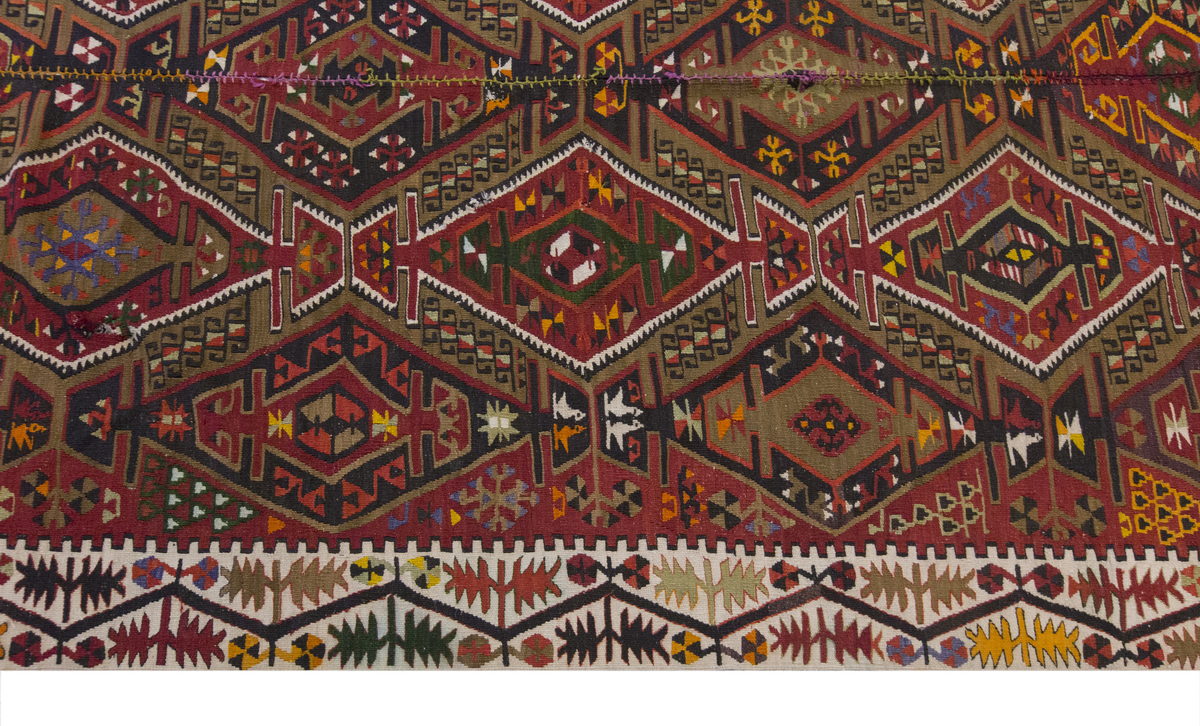Vintage Large Kayseri Kilim, 170 x 350 cm / 5.7 x 11.6 ft Kilim