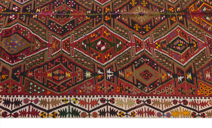 Vintage Large Kayseri Kilim, 170 x 350 cm / 5.7 x 11.6 ft Kilim