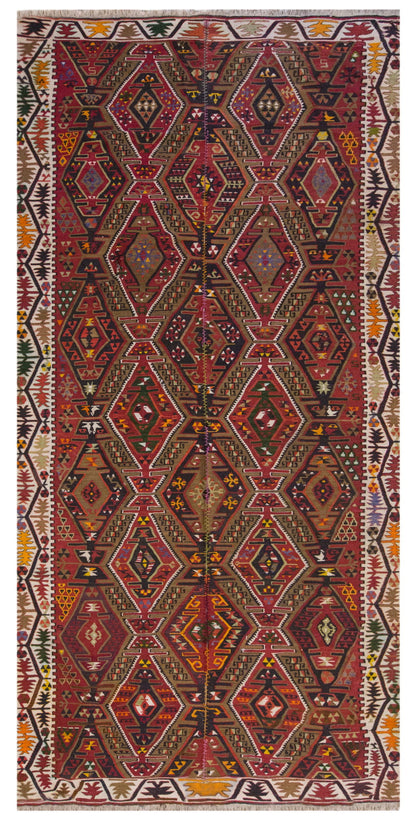 Vintage Large Kayseri Kilim, 170 x 350 cm / 5.7 x 11.6 ft Kilim