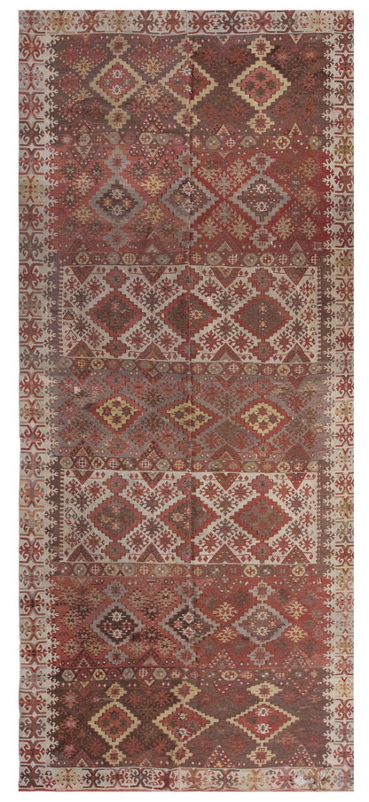 Vintage Large Kayseri Kilim, 175 x 416 cm / 5.9 x 13.8 ft Kilim