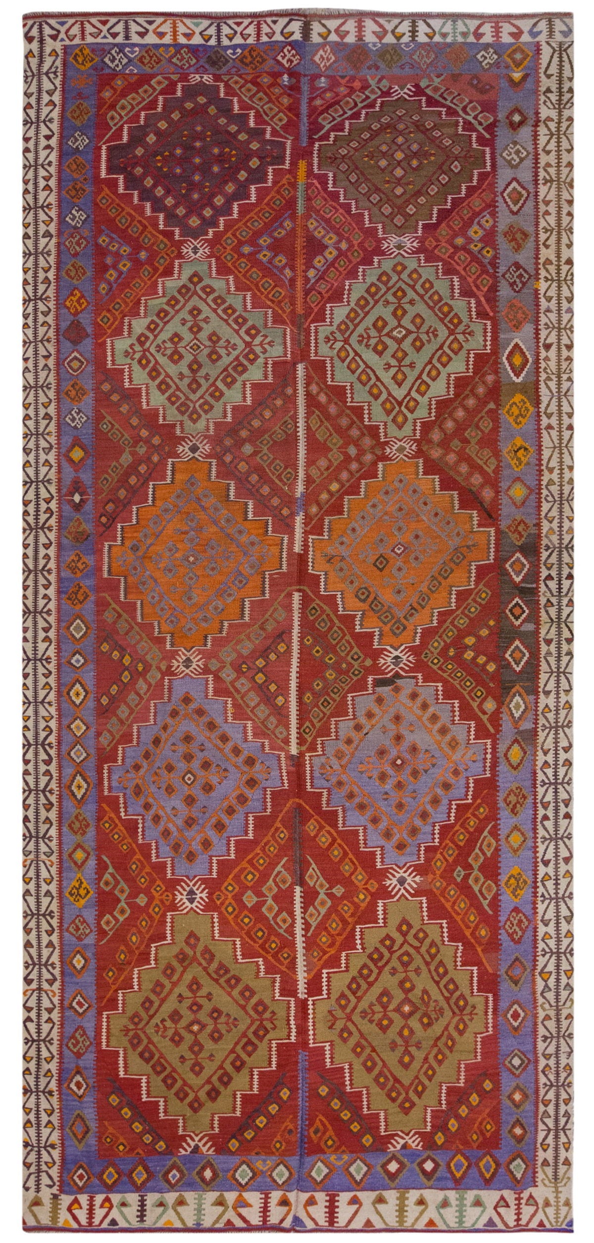 Vintage Large Kayseri Kilim, 178 x 390 cm / 6 x 13 ft Kilim