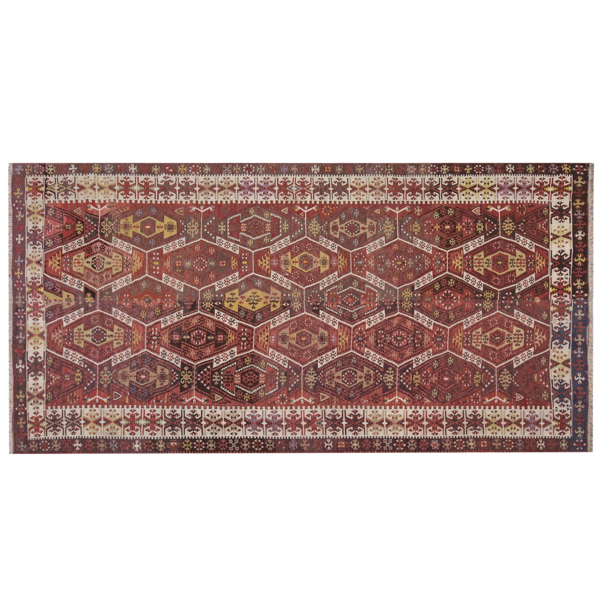Vintage Large Kayseri Kilim, 189 x 367 cm / 6.2 x 12 ft Kilim