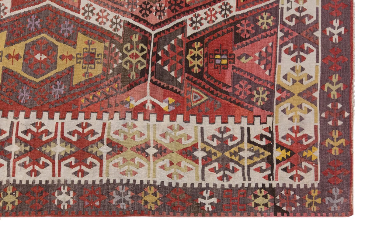 Vintage Large Kayseri Kilim, 189 x 367 cm / 6.2 x 12 ft Kilim