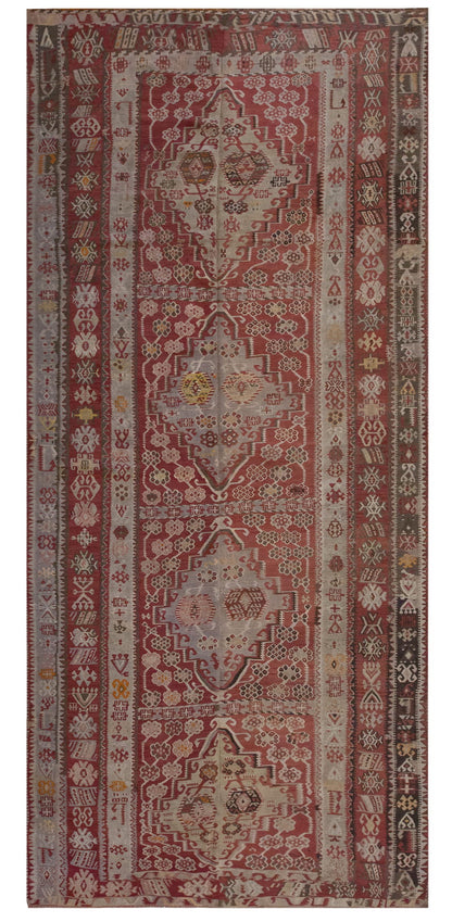 Vintage Large Kayseri Kilim, 199 x 452 cm / 6.6 x 15 ft Kilim