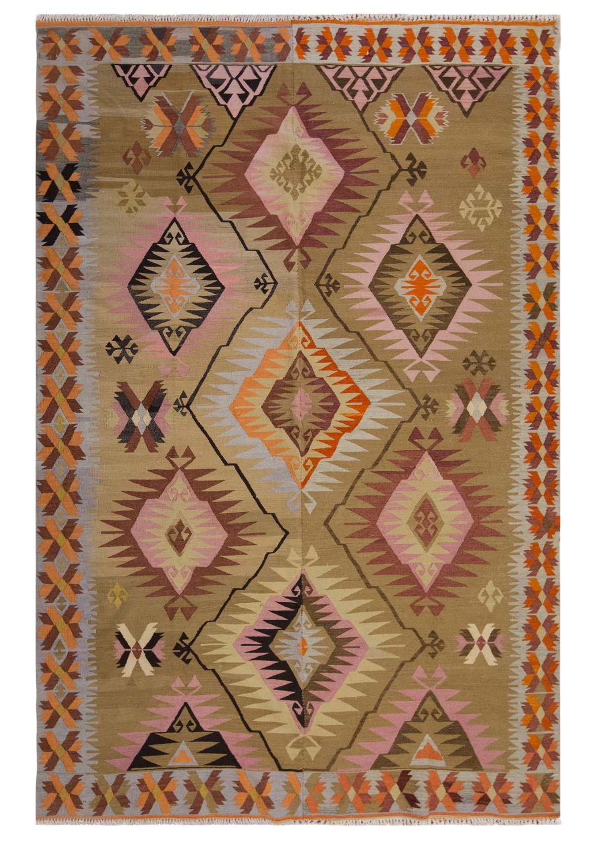 Vintage Large Kayseri Kilim, 204 x 311 cm / 6.8 x 10.2 ft Kilim