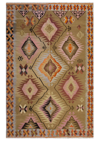 Vintage Large Kayseri Kilim, 204 x 311 cm / 6.8 x 10.2 ft Kilim