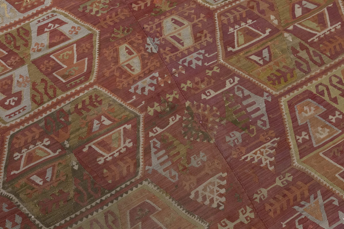 Vintage Large Kayseri Kilim, 218 x 398 cm / 7.2 x 13 ft Kilim