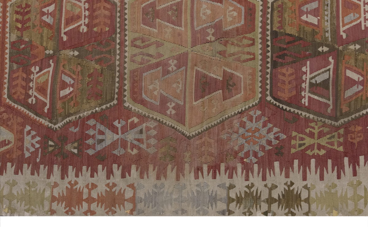 Vintage Large Kayseri Kilim, 218 x 398 cm / 7.2 x 13 ft Kilim