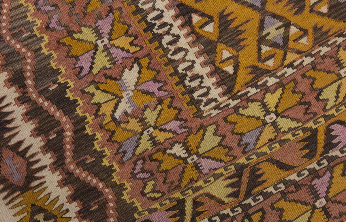 Vintage Large Kayseri-Sarız Kilim, 187 x 391 cm / 6.2 x 13 ft Kilim