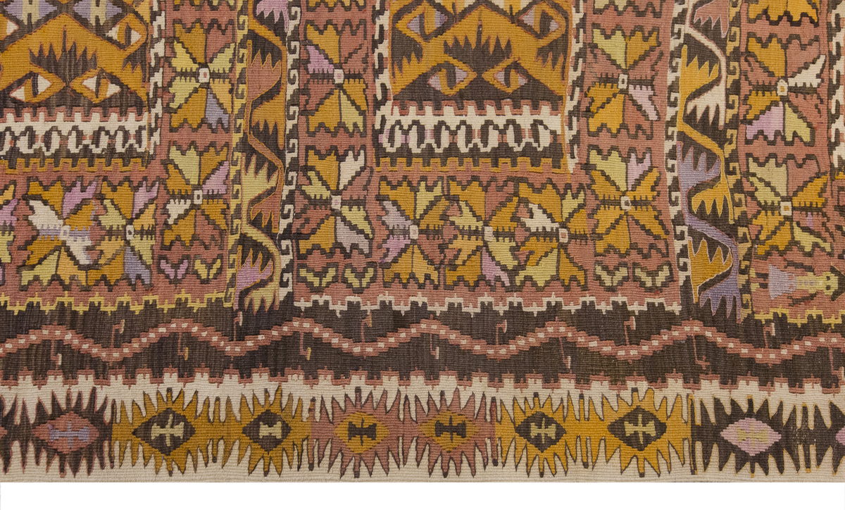 Vintage Large Kayseri-Sarız Kilim, 187 x 391 cm / 6.2 x 13 ft Kilim