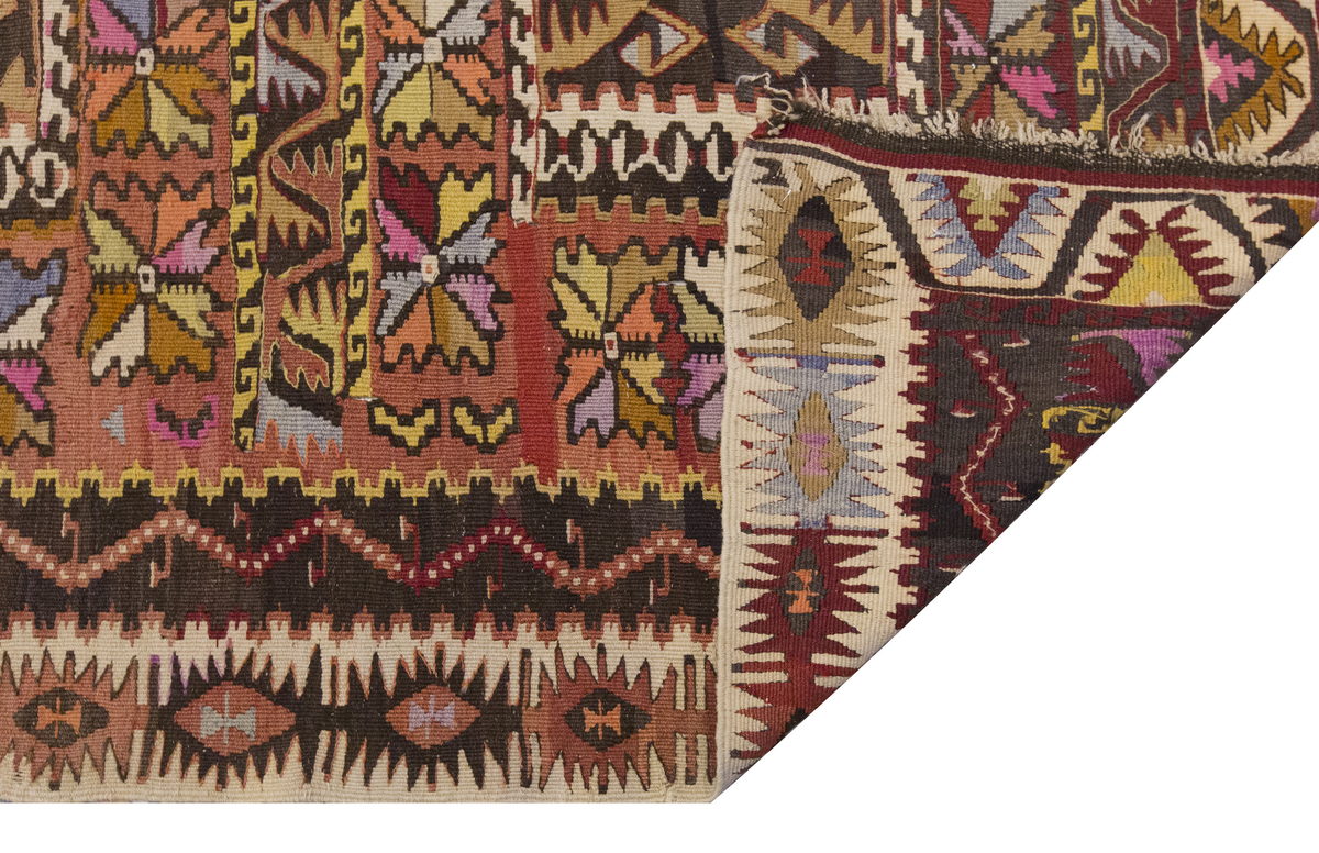 Vintage Large Kayseri-Sarız Kilim, 187 x 391 cm / 6.2 x 13 ft Kilim
