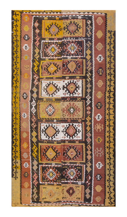 Vintage Large Kırşehir Kilim, 134 x 324 cm / 4.5 x 10.8 ft Kilim