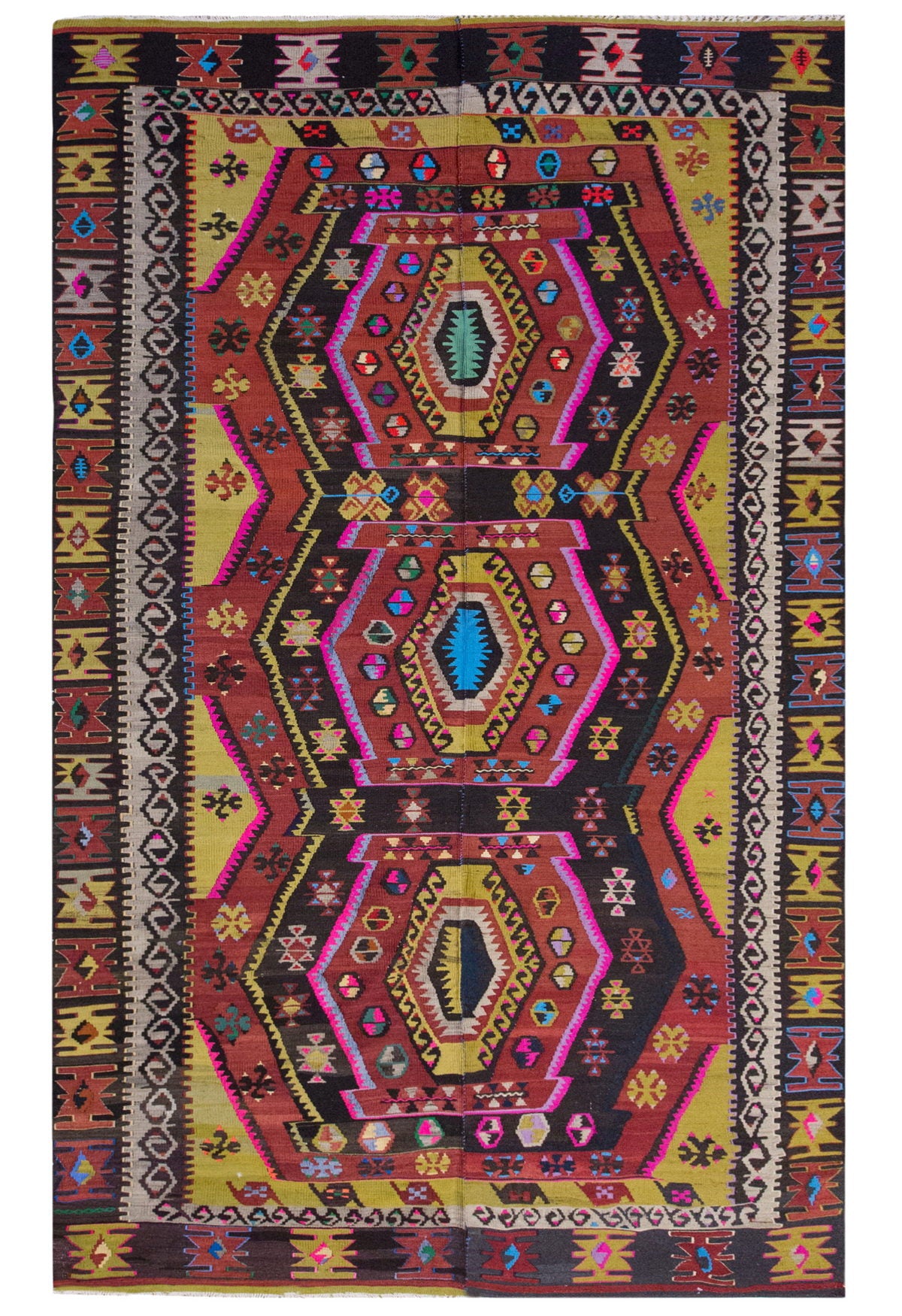 Vintage Large Kırşehir Kilim, 190 x 299 cm / 6.3 x 10 ft Kilim