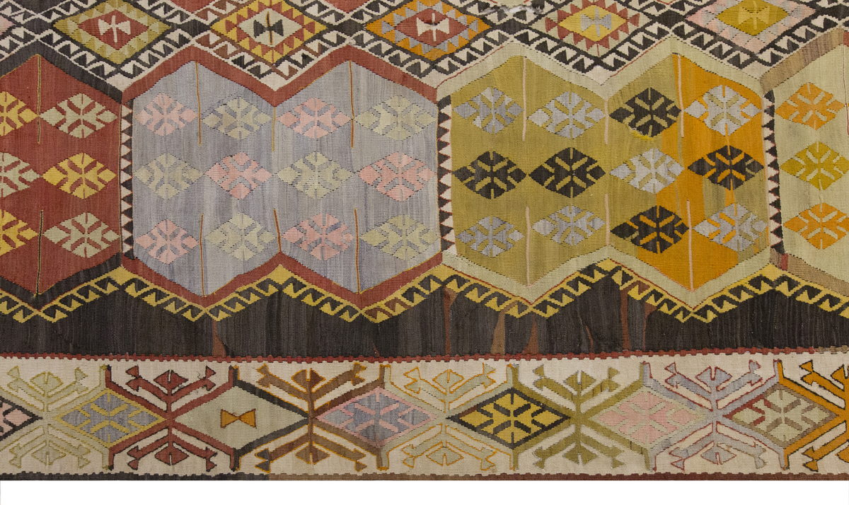 Vintage Large Kırşehir Kilim, 194 x 374 cm / 6.4 x 12.3 ft Kilim