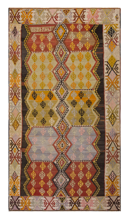 Vintage Large Kırşehir Kilim, 194 x 374 cm / 6.4 x 12.3 ft Kilim