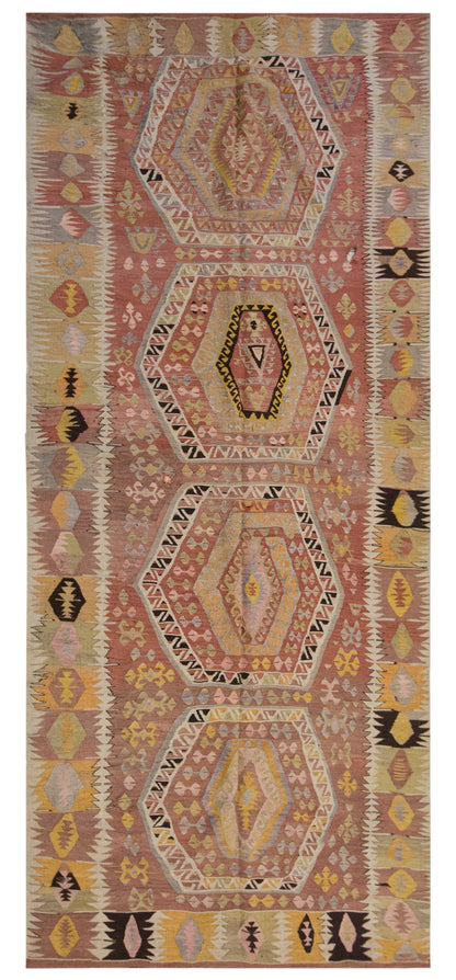 Vintage Large Konta Kilim, 136 x 330 cm / 4.6 x 11 ft Kilim