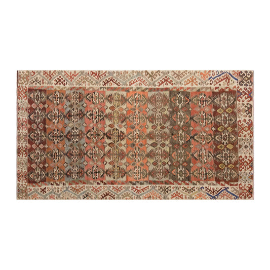 Vintage Large Konya Alibeyhöyük Kilim, 162 x 358 cm / 5.4 x 11.9 ft Kilim