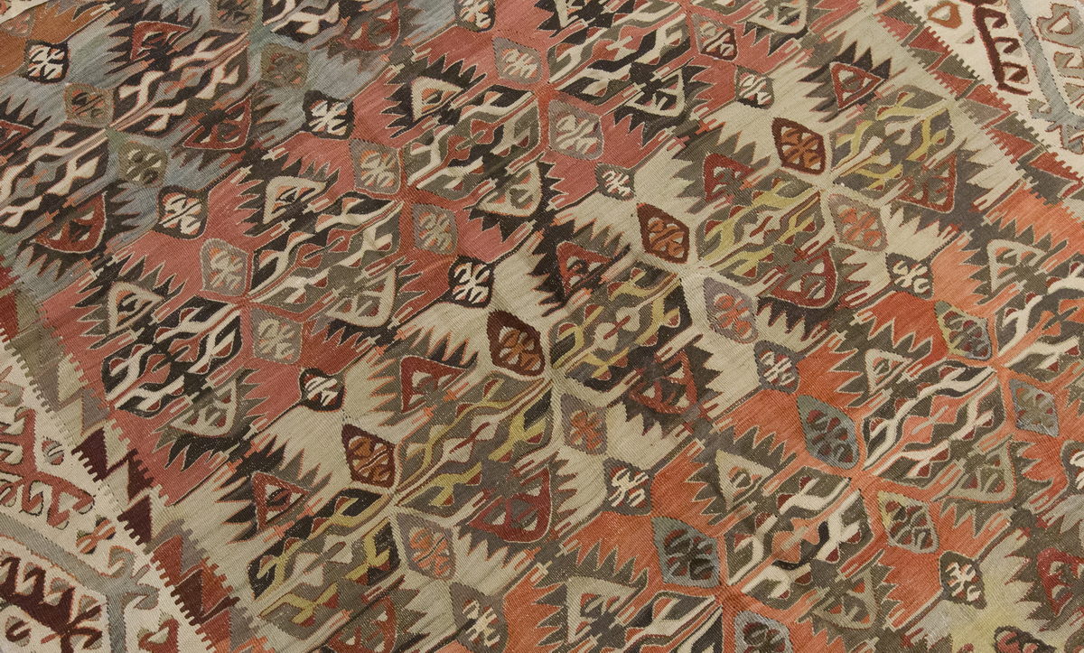 Vintage Large Konya Alibeyhöyük Kilim, 162 x 358 cm / 5.4 x 11.9 ft Kilim